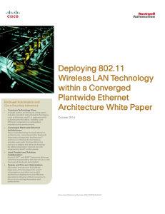 Deploying 802.11 Wireless LAN Technology within a Converged Plantwide Ethernet