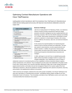 Optimizing Contract Manufacturer Operations with Cisco TelePresence