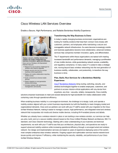 Cisco Wireless LAN Services Overview Transforming the Way Business Is Done