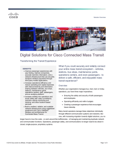 Digital Solutions for Cisco Connected Mass Transit