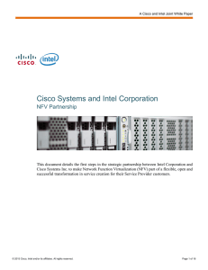 Cisco Systems and Intel Corporation  NFV Partnership