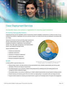 Cisco Deployment Services Successfully Deploying New Solutions
