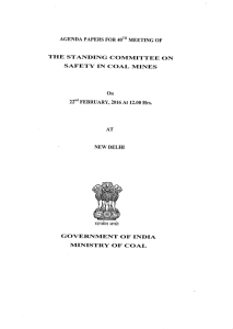 THE STANDING COMMITTEE ON SAFETY IN COAL MINES GOVERNMENT OF INDIA