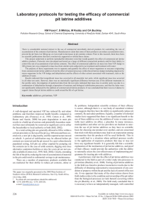 Laboratory protocols for testing the efficacy of commercial pit latrine additives