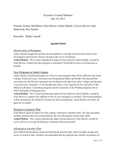 Executive Council Minutes July 10, 2013