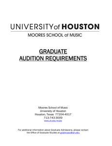 GRADUATE AUDITION REQUIREMENTS Moores School of Music