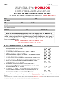 2015-2016 Texas Application for State Financial Aid (TASFA) my