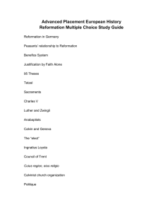 Advanced Placement European History Reformation Multiple Choice Study Guide