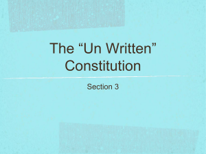 The “Un Written” Constitution Section 3