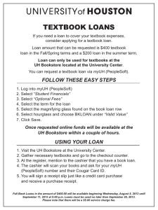 TEXTBOOK LOANS