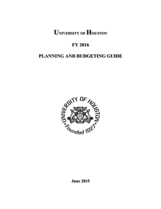 U H FY 2016 PLANNING AND BUDGETING GUIDE