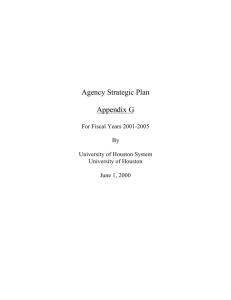 Agency Strategic Plan Appendix G For Fiscal Years 2001-2005