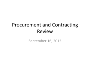 Procurement and Contracting Review September 16, 2015