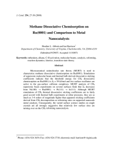 Methane Dissociative Chemisorption on Ru(0001) and Comparison to Metal Nanocatalysts