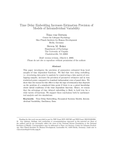 Time Delay Embedding Increases Estimation Precision of Models of Intraindividual Variability