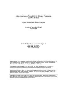 Index Insurance, Probabilistic Climate Forecasts, and Production March 2008