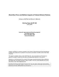 Short-Run Price and Welfare Impacts of Federal Ethanol Policies June 2008