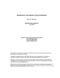 Breaking the Link between Food and Biofuels Bruce A. Babcock July 2008