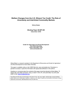 Welfare Changes from the U.S. Ethanol Tax Credit: The Role... Uncertainty and Interlinked Commodity Markets