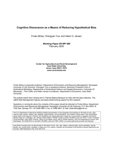 Cognitive Dissonance as a Means of Reducing Hypothetical Bias  February 2009