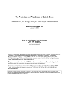 The Production and Price Impact of Biotech Crops January 2010