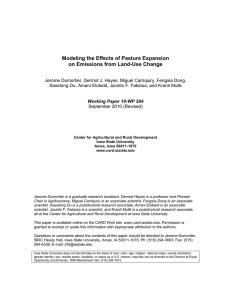 Modeling the Effects of Pasture Expansion on Emissions from Land-Use Change