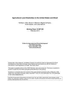 Agricultural Land Elasticities in the United States and Brazil