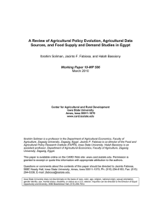 A Review of Agricultural Policy Evolution, Agricultural Data