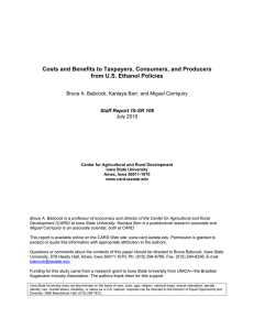 Costs and Benefits to Taxpayers, Consumers, and Producers