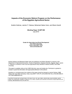 Impacts of the Economic Reform Program on the Performance