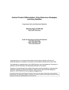 Vertical Product Differentiation, Entry-Deterrence Strategies, and Entry Qualities May 2006 (Revised)