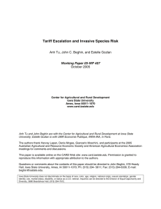 Tariff Escalation and Invasive Species Risk Working Paper 05-WP 407