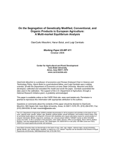 On the Segregation of Genetically Modified, Conventional, and