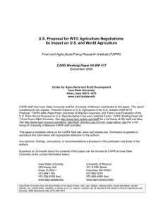 U.S. Proposal for WTO Agriculture Negotiations: December 2005