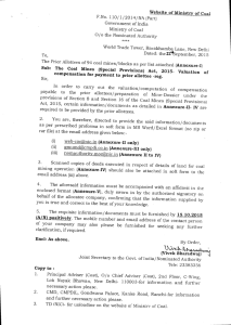 F.No. 110/1/2014/NA (Part) Government of India Ministry of Coal O/o the Nominated Authority