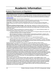 Academic Information Academic Requirements and Regulations  Course and Organizational Information