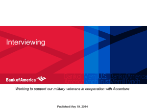 Interviewing Working to support our military veterans in cooperation with Accenture