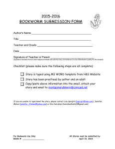 BOOKWORM SUBMISSION FORM