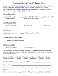 Pennbrook Home &amp; School Volunteer Form