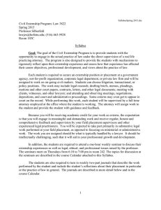 Civil Externship Program: Law 3822 Spring 2015 Professor Silberfeld ; (516) 463-5928