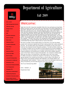 Department of Agriculture 2009 Fall Welcome: