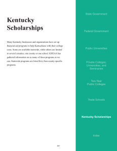 Kentucky Scholarships State Government Federal Government