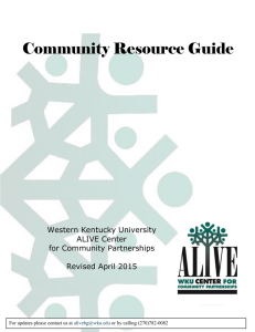 Community Resource Guide  Western Kentucky University ALIVE Center