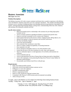 Restore Associate Job Type: Position Description: