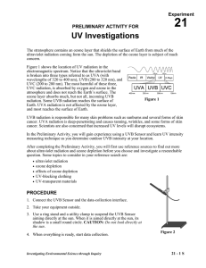 21 UV Investigations Experiment