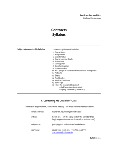 Contracts Syllabus Sections D-1 and D-2 Richard Neumann