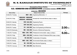 M. S. RAMAIAH INSTITUTE OF TECHNOLOGY B.E.- SEMESTER END EXAMINATIONS JUNE 2015