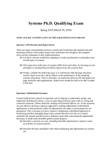 Systems Ph.D. Qualifying Exam  Spring 2010 (March 30, 2010)