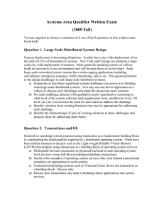 Systems Area Qualifier Written Exam (2009 Fall)