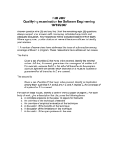 Fall 2007 Qualifying examination for Software Engineering 10/15/2007